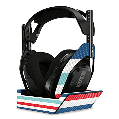 Image of MightySkins Carbon Fiber Skin Compatible With Astro A50 Wireless Headphones + Base Station (Gen 4) - Sailor Stripes | Protective, Durable Textured Carbon Fiber Finish | Easy To Apply | Made in the USA