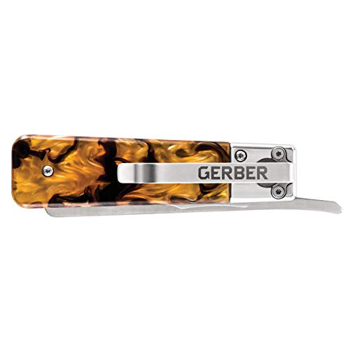 Gerber Jukebox, Edc Pocket Knife With Straight Edge Blade Flipper, Tortoise Shell [31-003761] #TOP2