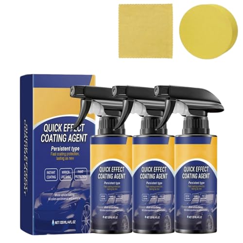 Lot De 3 Sprays De Revêtement à Effet Rapide Pour Voiture, Le Spray De Revêtement Céramique Très Efficace Qui Combine Réparation, Quick Effect Coating Agent, Répare Les Rayures Et Les Signes