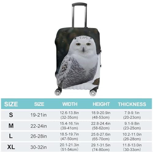 Snow Owl Luggage Cover, Washable Elastic Suitcase Cover Protector Fit 18-32 Inch Luggage2