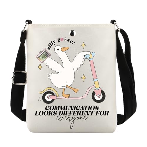 Lywjyb Birdgot Speech Therapy Crossbody Bag AAC Awareness Gift Communication Looks Different for Everyone Gift