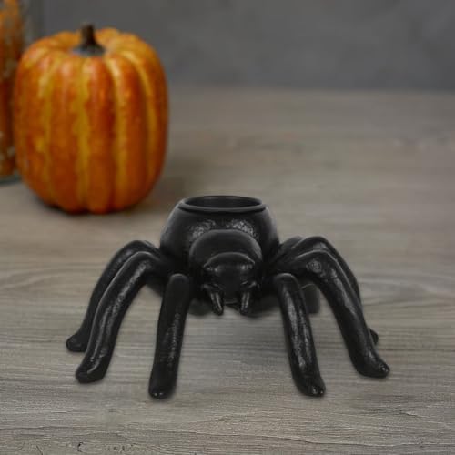 SJ TRADERS Spider Tealight Holders, Single Tealight Holder for Table Centerpiece, Halloween Spooky Candles Holder, Christmas House Decor, Scary Office & Room Decorations