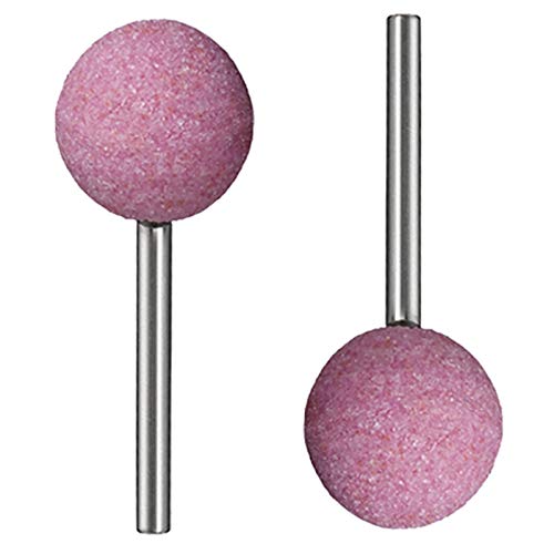 1/4 Inch Shank Ball Shaped Abrasive Mounted Stone Grinding Wheel Rotary Tools Deburring Polishing Head 6x20mm Pink（10Pcs）