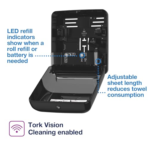 Dispensador de rollos de toallas de mano automático Tork Matic H1 negro 5511284 3
