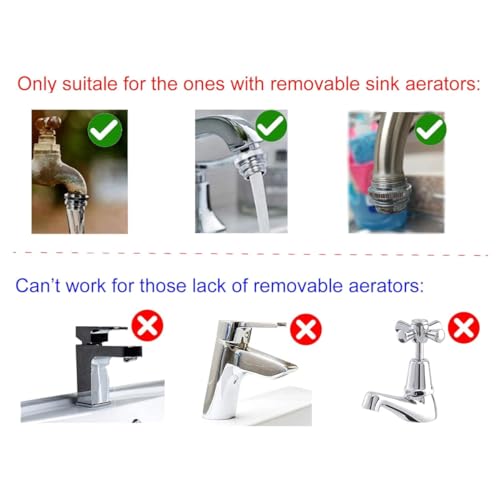 Wasserhahn-Adapter,2 Stück Metall Wasserhahn Adapter 16 mm bis 22 mm/22mm bis 16mm für wassersparende Küchenarmatur-Ausläufe für Küche, Badezimmer, Waschbecken