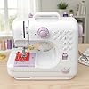 Kids Sewing Machine with 12 Built-in Stitches, 2-Speed Foot Pedal, 32-Color Sewing Thread Kit, Sewing Supplies Compatible, Sewing Machine Table Fit, Mini Electric Tool for Home Mending & DIY Crafting