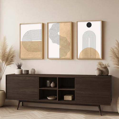 Image of ARTELLY Boho Wall Painting Decor, Set of 3 Framed, 13x19 Inches, Living Room, Bedroom Office Decoration Poster Wall Art Decor Frame Big Size (BOHO 1)