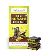 Dryfruit Mart Dubai Kunafa Chocolate Bar, Filled With Crunchy Pistachio Kunafa, 90g (1 Pack)