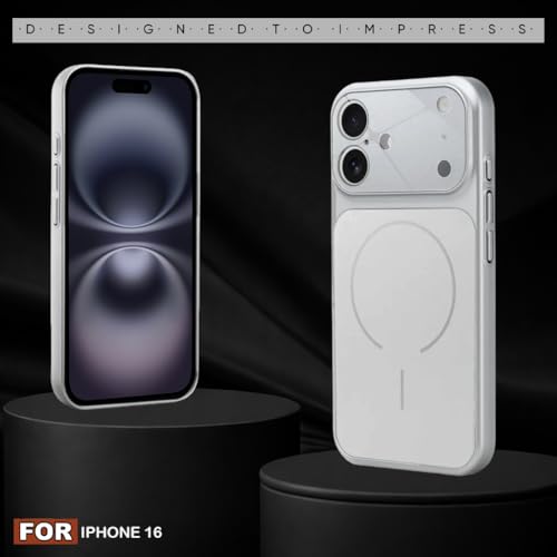 Image of SHINESTAR iPhone 16 Case - Premium Shockproof Protective Cover, Wireless Charging Compatible, Slim & Durable Luxury Back Cover with Camera Protection (Silver)