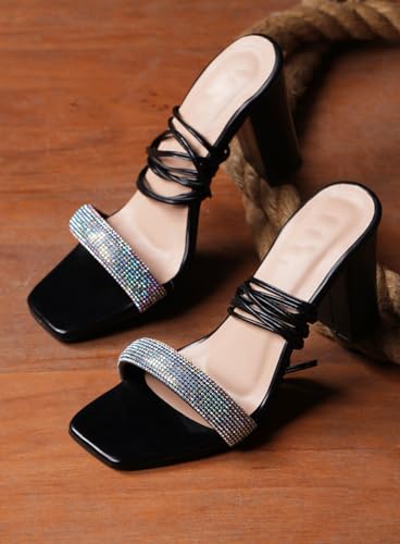 Image of TRYME Alluring and Voguish Block Heel Light Weight Comfortable & Trendy Party Heels for Girls & Women