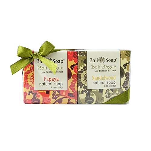 Bali Soap Bali Bagus Papaya & Sandalwood - Moisturizing Glycerin Soap For Body & Face - Vegan & Biodegradable - Mother's Day Gifts For Her, Mom, Wife #TOP1