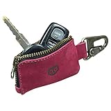 Hide & Drink, Rustic Leather Car Key Holder, Headphone & Charging Cables, Memory Cards, Flash Drives, Lighters, Cash Zipper Case with Clasp, Handmade :: Red Velvet Suede