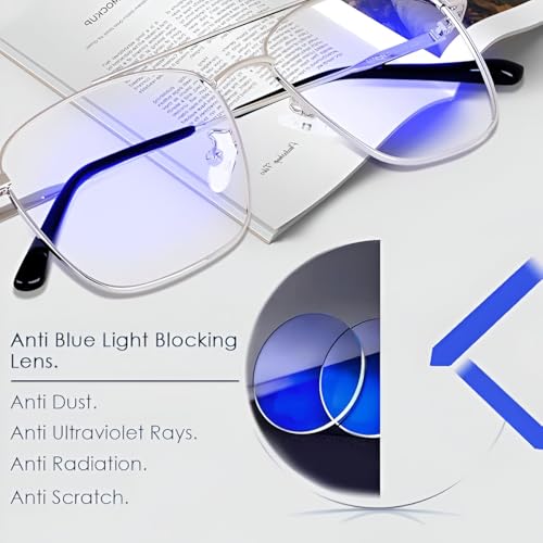 Image of Roshfort Men and Women Wonder Metal Full Rim Square Shape Eyeglasses Anti Reflective Eyewear Spectacles Frame