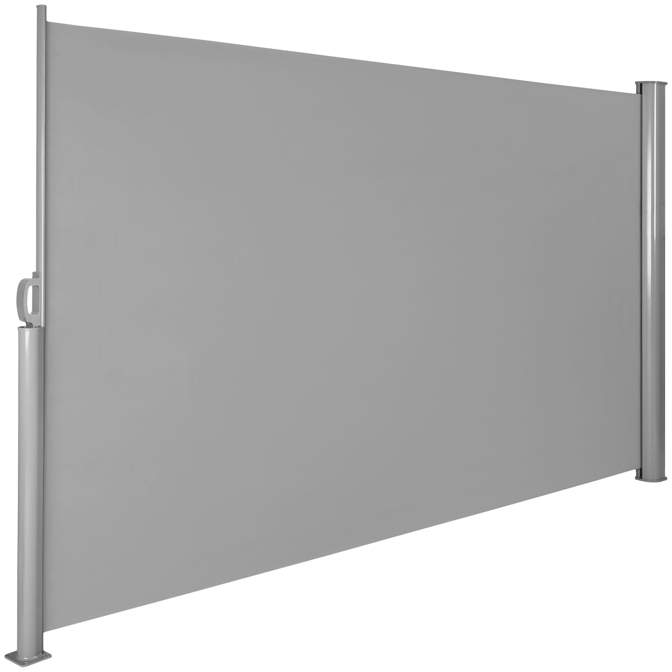 tectake® Toldo Lateral Retráctil, Separador de Ambientes Exterior, Tela Toldo Impermeable 240g/m², Protección Solar, Viento, Privacidad, Toldos Exterior Terraza, Biombo Exterior - 200x300cm Gris