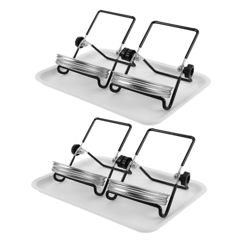 FONDOTIN 2 Set Kit Germogliatura Barattoli Bocca Larga Acciaio Resistente Coperchi Rete Traspiranti e Vassoio Raccolta Supporto Stabile per Germogli di Fagioli Accessori Germogliatore Casa