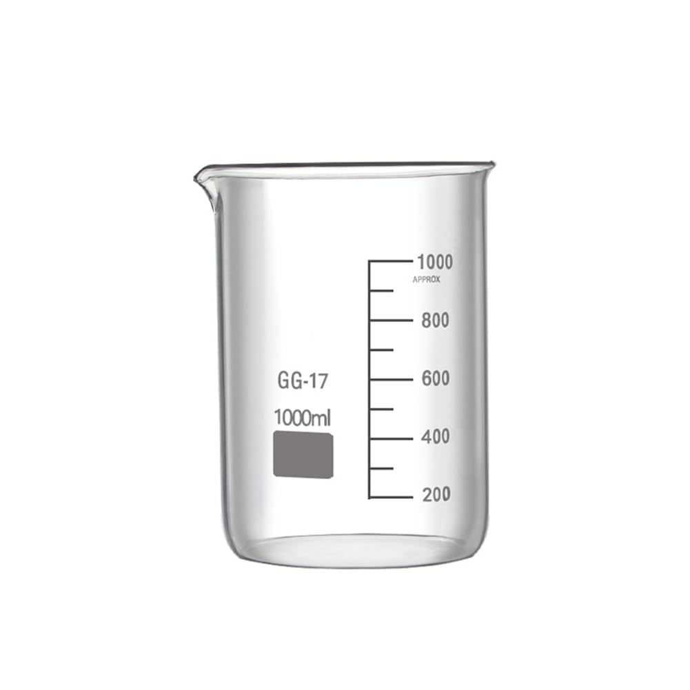 B,1000mL,Becher in vetro borosilicato 3.3 Becher da laboratorio in vetro, becher graduato in vetro