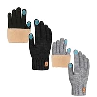 Gelapa 2 Pairs Winter Gloves Men Women, Touch Screen Gloves Warm Fleece, Knit Gloves for Ladies Cold Weather Running Gear