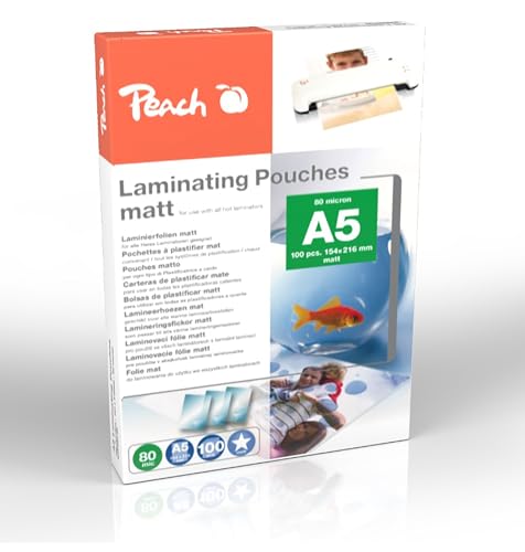 Peach Laminierfolien A5-80 mic - 100 pouches - matt...