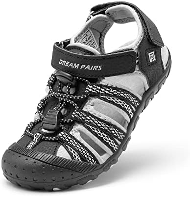 DREAM PAIRS Unisex-Child 171111-K Outdoor Summer Sandal Black Grey - 1 Little Kid