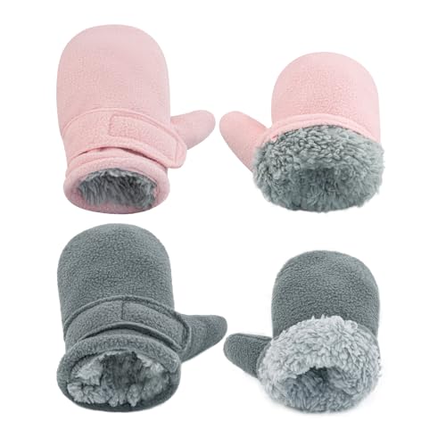 Image of BAVST Baby Toddler Winter Mittens Girls Warm Fleece Lined Gloves Kids Sherpa Lined Mittens for Boys