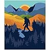 Wilcor Bigfoot Scene Sherpa Blanket 50"x60" Camping Throw Couch Kids Adults Cuddle #2