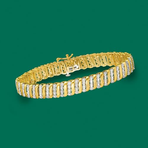 Ross-Simons 1.00 ct. t.w. Diamond Link Bracelet in 18kt Gold Over Sterling3