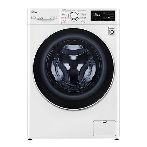 LG F4WV312S0E - Lavadora de carga frontal, 12 kg, 1400 RPM, inteligencia artificial AI DD, vapor desinfectante, motor inversor directo, diagnóstico inteligente, 60 x 85 x 61,5 cm, color blanco