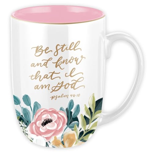 Image of Christian Art Gifts Large Ceramic Coffee Mug: Psalm 46:10 Bible Verse