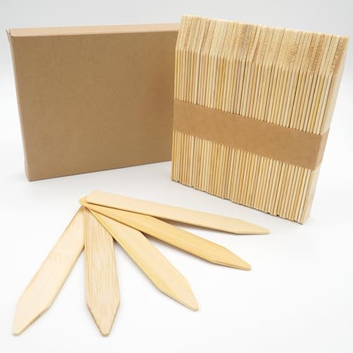 50 Stecketiketten aus Bambus, 14 x 2 cm, stabile Pflanzenschilder, umweltfreundliche Pflanzenstecker