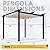 EROMMY Retractable Pergola 10' x 10', Metal Freestanding Shelter with Adjustable Sun Shade Canopy for Patios, Beige
