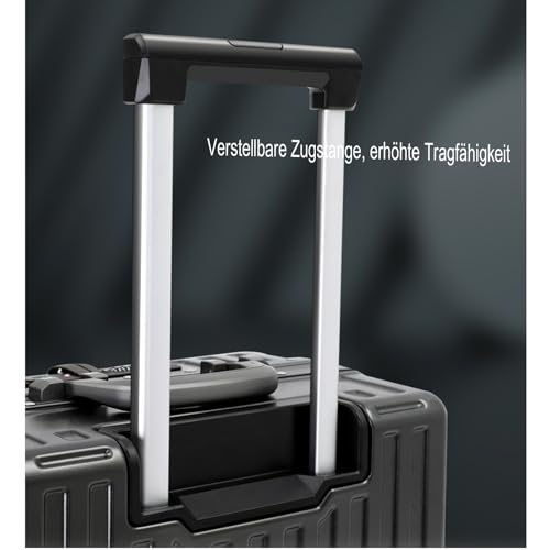 Suitcase, suitcase hard shell with front opening USB socket and STA suitcase,Black,24in4