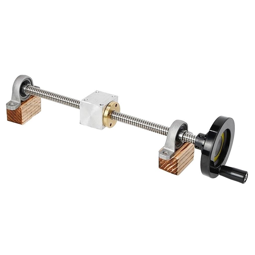 1 Satz T12-Gewindespindel, 12 mm, Handrad, Führungsschiene, Schraube 250 300 400 500 mm + horizontale/vertikale Halterung, DIY, einfache Rutsche(Horizontal Bracket,400mm)