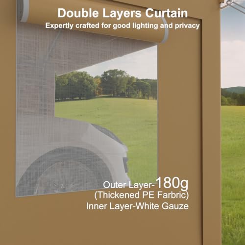 Heavy Duty Carport, Portable Garage with 4 Doors & 4 Window,Upgraded Carport with Reinforced Steel Poles, Uv Resistant All-Season Waterproof Tarp, for Car, Truck, Boat