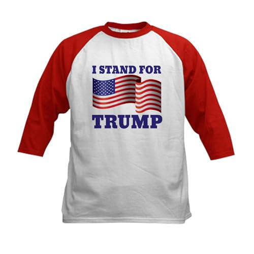 CafePress I Stand for Trump Baseball Jersey Kids Cotton Baseball Jersey, 3/4 Raglan Sleeve Shirt Red/White