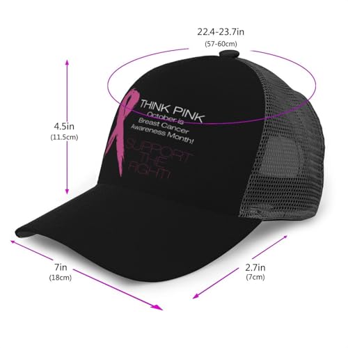 Fight Breast Cancer Awareness Mesh Baseball Cap - Classic Adjustable Peaked Cap, Trucker Hat for Men and Women3