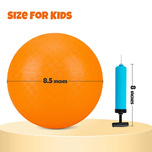 U&C Planet Playground Balls 8.5 Inch Kickball Dodgeball 12Pcs Colorful Four Square Balls For Kids Adults Outdoor Indoor Ball Game With 1 Pump #TOP4