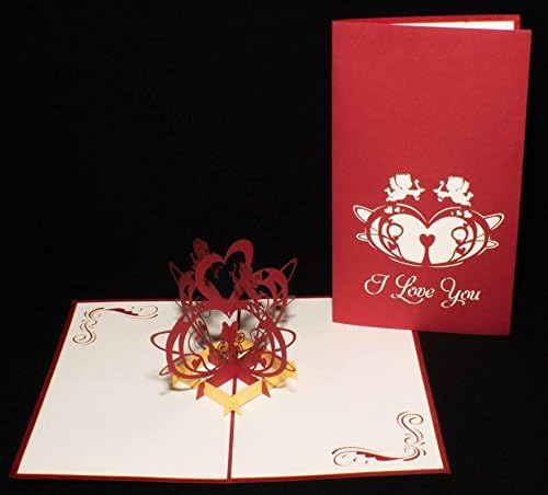 Poppin 3D Pop Up I Love You Angels Card - Anniversary - Just Because 10032