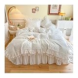 ASSORTIMENT POLYVALENT : Adapté à un agencement polyvalent, cet ensemble de housse de couette à volants complète une gamme de styles de décoration de chambre, ce qui le rend facile à mélanger avec votre mobilier existant