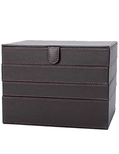 Preisvergleich Produktbild Leder Schmuckschatulle 4 Schichten Große Kapazität Multifunktionale Frauen 'S Haushalt Halskette Ohrstecker Aufbewahrungsbox