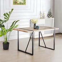 YYQ Dining Table Modern Style Dining Room Table Engineered Wood Tabletop and Heavy Duty Metal Frame for Kitchen Dining Room Tables for 4/6
