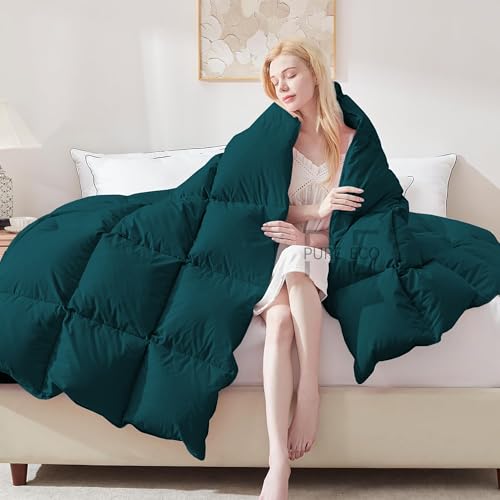Image of PURE ECO Heavy Winter 400 GSM Comforter Single Size (60 inchX90 inch) - Soft Quality Winter Blanket Soft Microfiber Fill - Duvet /Blanket Single Size - Teal Color