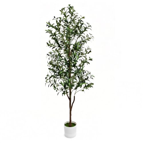 Olive Tree Olive Trees Artificial Indoor 6FT Faux Olive Tree with Pot Artificial Olive Trees Plant with Realistic Trunk Branches Leaves and Fruits Fake Tree Plant for Home Office Decor
