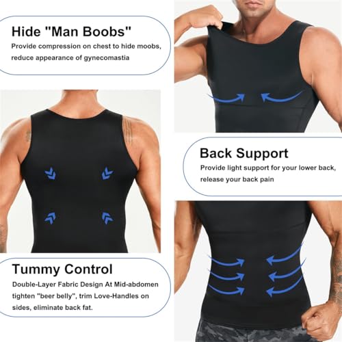 Tone Tec Compression Shirt, Mens Compression Shirt, Compression Tank, Men's Seamless Body Shaper Vest Tummy Tightening2