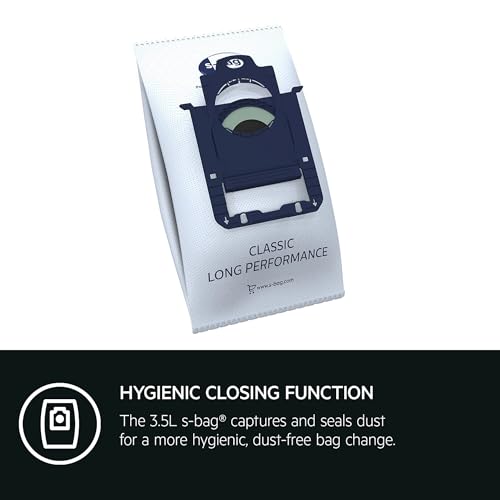 AEG GR201S s-bag Staubbeutel Classic Long Performance (4 Staubsaugerbeutel für dauerhaft hohe Saugleistung, optimale Filtration, Hygieneverschluss, 60% mehr Saugkraft, weiß)