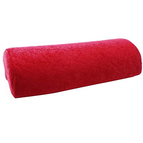 balloonbobo Nail Art Design Manicure Salon Sponge Hand Pillow Holder Soft Arm Rest Half Column Cushion Red