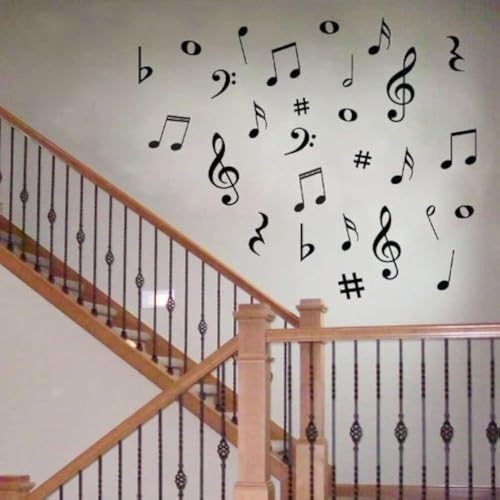 Dailinming PVC Wall Stickers 42 Vinyl Music Musical Notes Variety Pack Wall Decor Decal Sticker 70X50CM