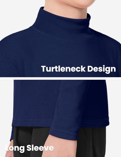 Image of Auranso 3 Pack Boys Turtleneck Long Sleeve Shirts Girls Kids Warm Tops