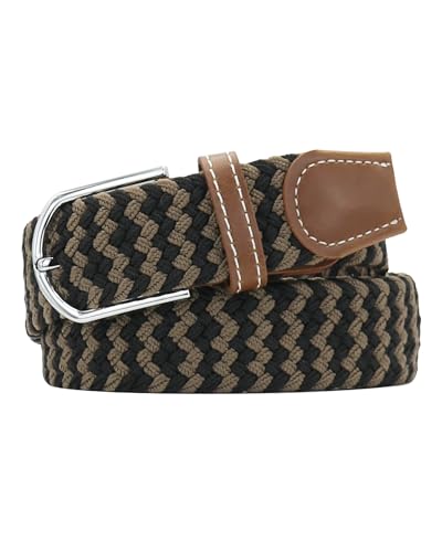 Image of Multicolored Elastic Woven Golf Belts Casual Braided Stretch Belt for Men and Women