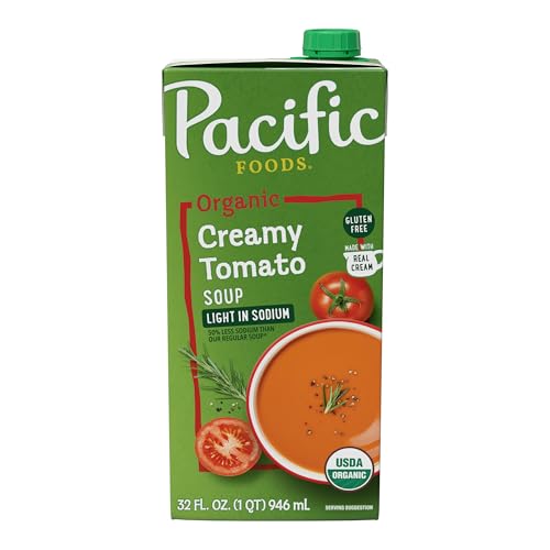 Pacific Foods Organic Creamy Light in Sodium Tomato Soup, 32
