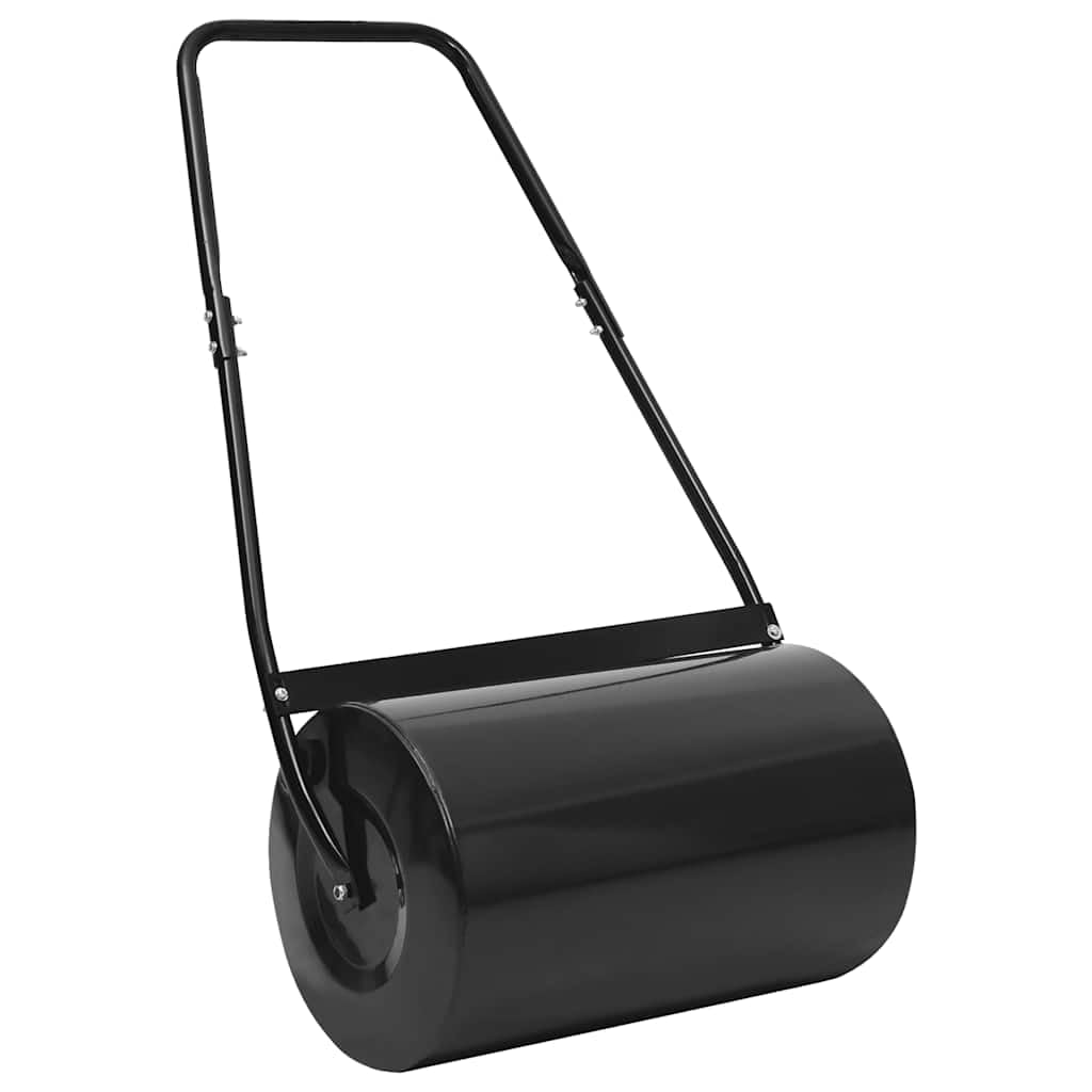 Rasenwalze Gartenwalze Schwarz 63 cm Stahl 50 L Fassungsvermögen Handwalze für Bodenverdichtung und Bodenausgleich zur Rasenpflege und Saatbettvorbereitung